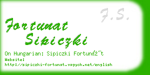 fortunat sipiczki business card